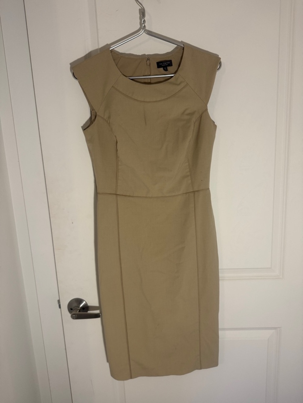 The Limited Tan Cap-Sleeve Midi Sheath Dress
